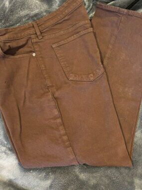 Old Navy  Extra High-Waisted Straight Jeans 14 Regular | Dark Brown